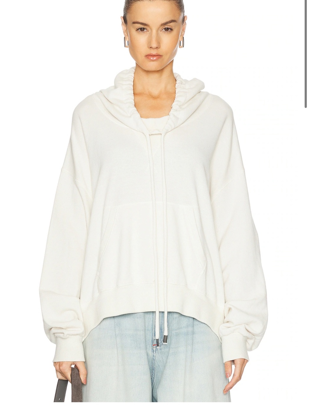 R13 Funnel Neck Cropped Popover, XS S M L